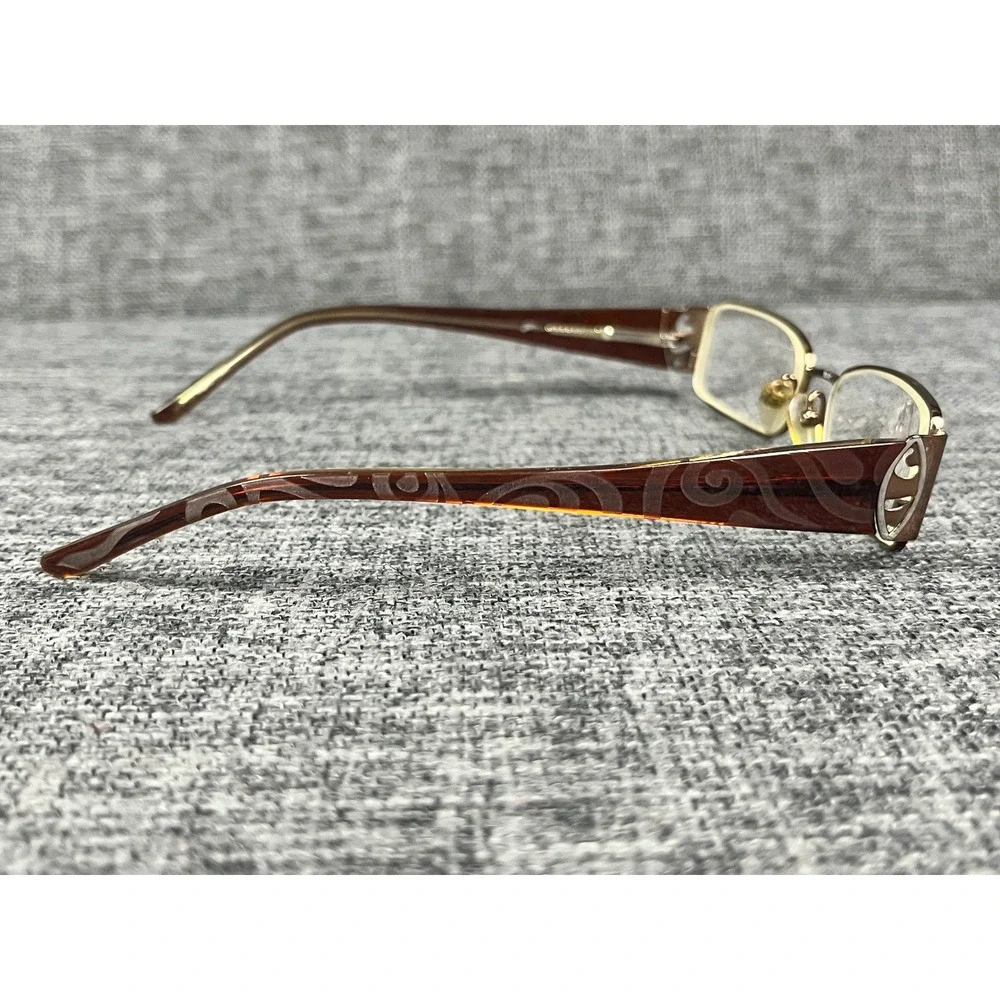 Salsa SA 804 BR Brown Rectangular Eyeglasses Scrollwork Temples 50-17-135